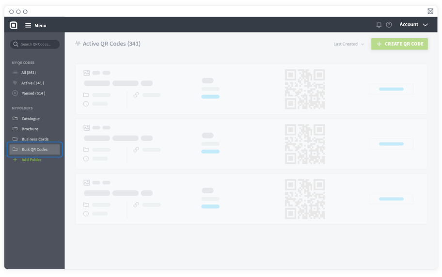 Navigieren Sie zum Ordner mit den Dynamischen URL-QR Codes, um diese auf einmal zu aktualisieren