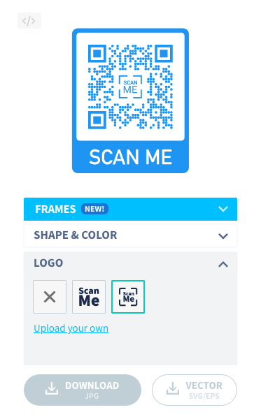 Fügen Sie ein Logo in der Mitte Ihres QR Codes hinzu