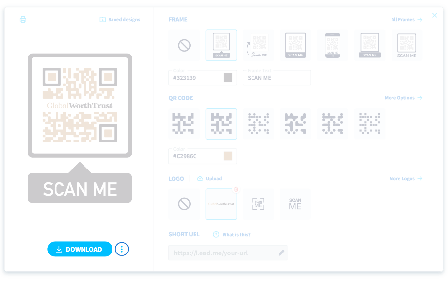 Möglichkeit zur Auswahl des optimalen Dateiformats für Ihre QR-Code-Design-Anforderungen.