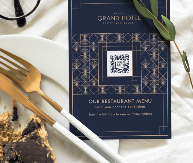 QR-Code-Idee für die Speisekarte eines Hotel-Restaurants