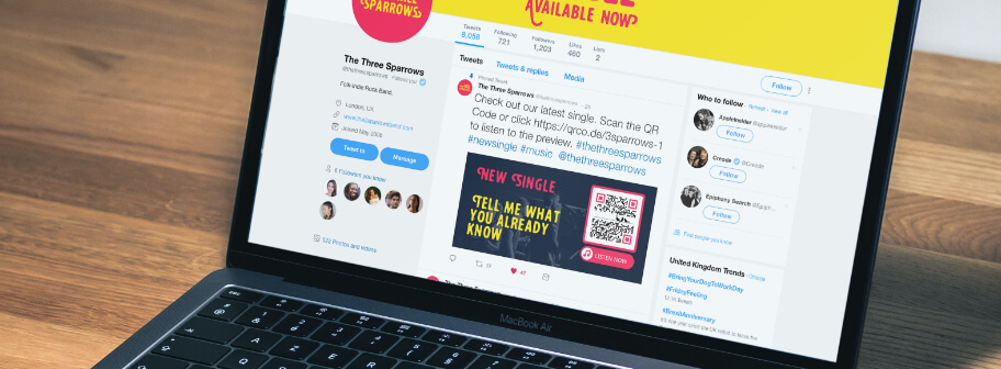 QR-Code-Beispiele in einem Tweet