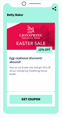 QR-Code-Landingpage mit einem Gutschein-Angebot für Bücherkäufe an Ostern.