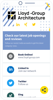 A QR Code landing page that displays all social media channels for a company on one page.