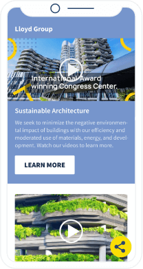 A QR Code landing page that displays a video playlist of a business to promote the company.