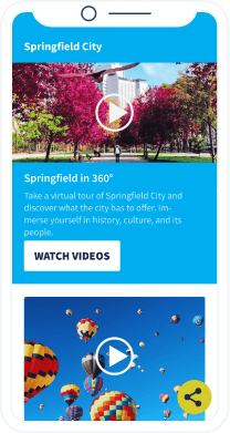QR-Code-Landingpage mit einer Videoführung einer Stadt.