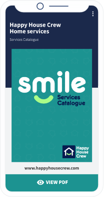 A QR Code landing page of a home repairs and maintenance company that displays a full-service catalog in a PDF format.