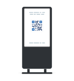 QR-Code-Idee auf einer digitalen Werbetafel