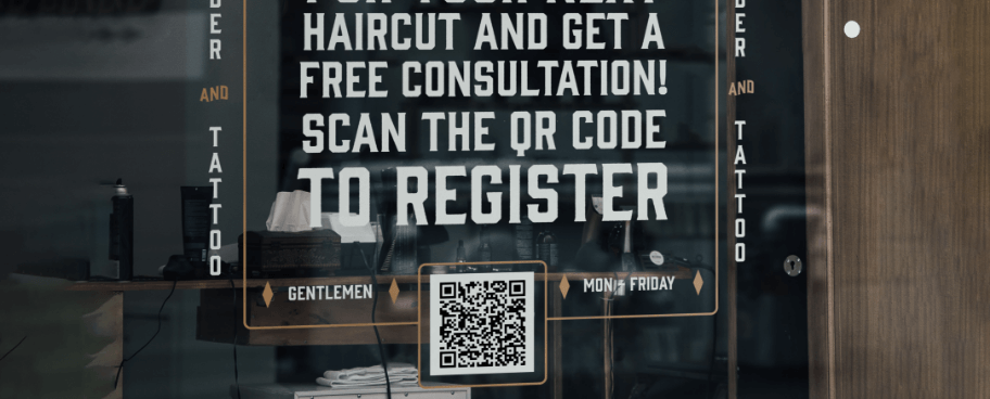 Idee für einen Registrierungs-QR Code in einem Friseursalon